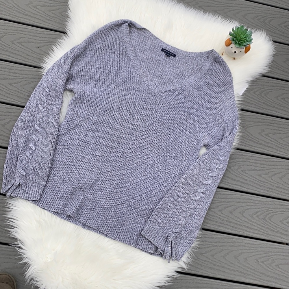 American Eagle marbled tie sleeve sweater